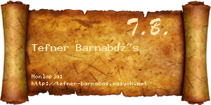 Tefner Barnabás névjegykártya